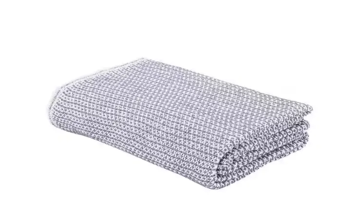Yogadecke von Eskimo - Decke Ascona 150 x 210 cm, Weiss/Antrazith
